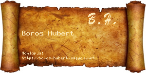 Boros Hubert névjegykártya