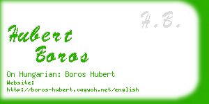 hubert boros business card